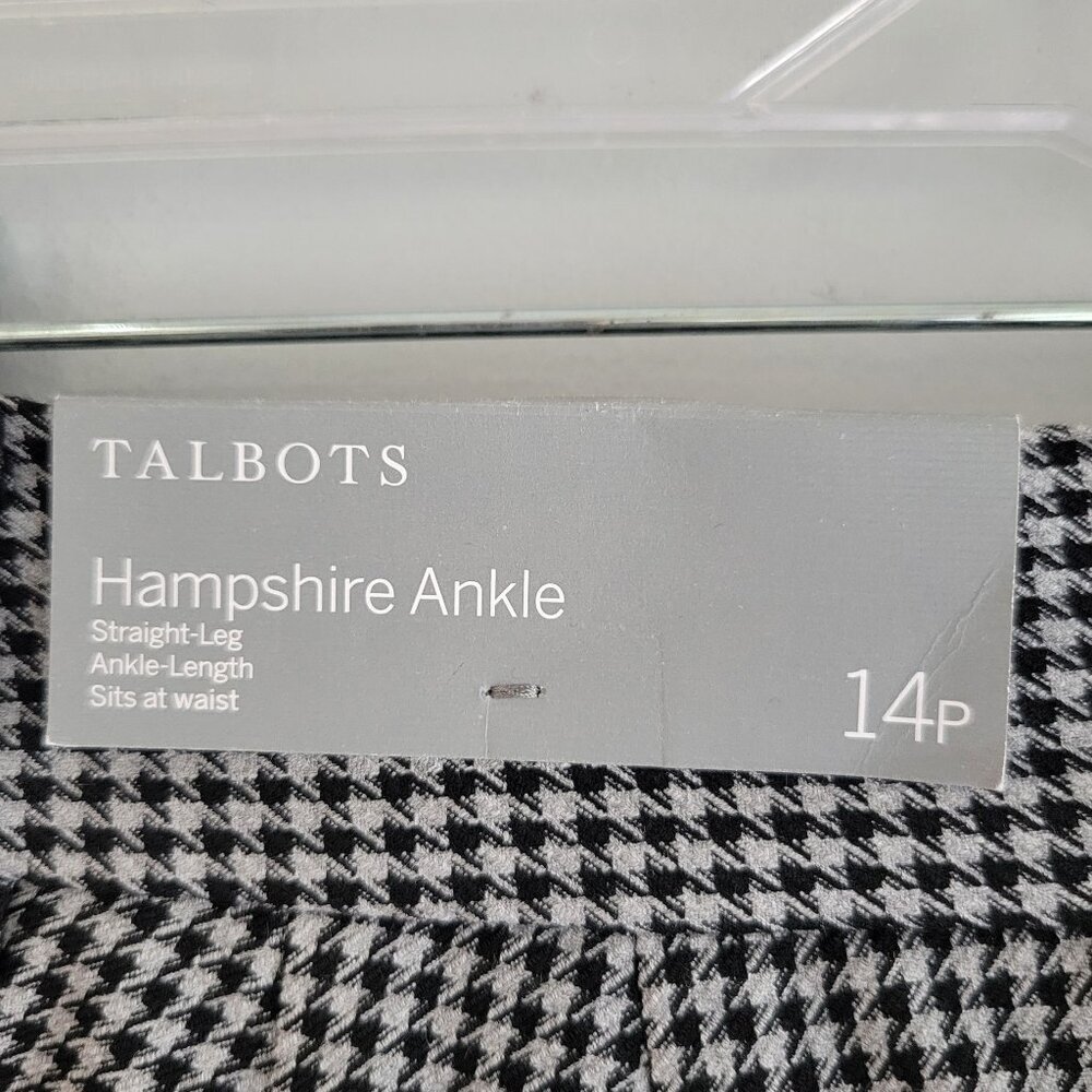 NWT Talbots Hampshire Ankle Pants - Houndstooth Size 14P - Picture 8 of 14